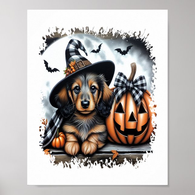 Poster Dachshund Dog Halloween (Frente)