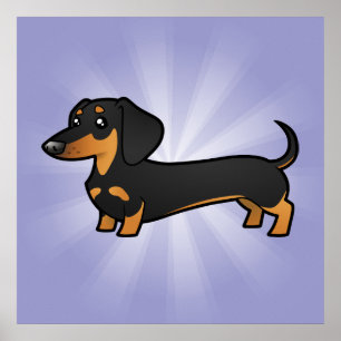 Póster Dachshund dos desenhos animados (alise o casaco)