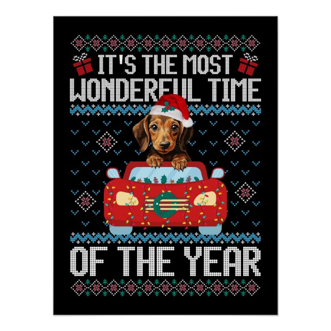 Póster Dachshund É a época mais maravilhosa do tempo (Frente)