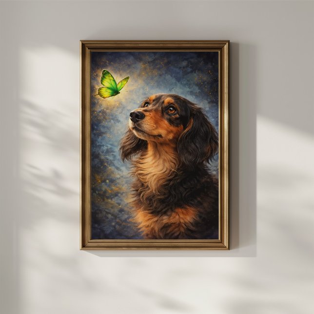 Poster Dachshund e Borboleta (Criador carregado)