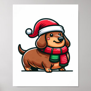 Poster Dachshund Elegance Christmas Anticipation Classic