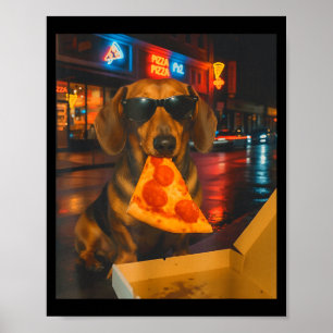Poster Dachshund engraçado e legal com meme de fatia de p