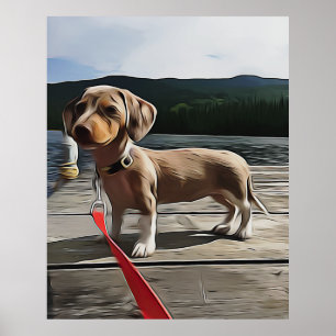 Poster Dachshund Life É Melhor Com Um Aniversário De Dach