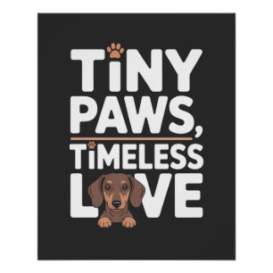 Póster Dachshund Patas Pequenas, Amor Atemporal