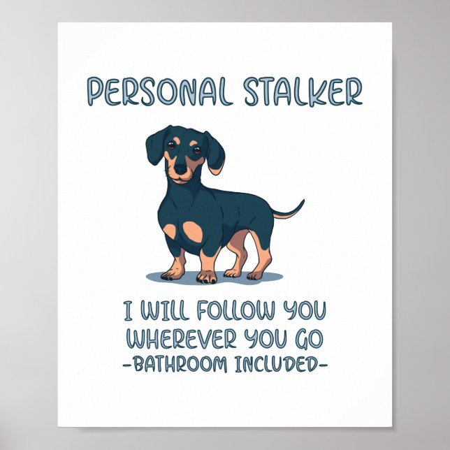 Poster Dachshund Personal Stalker (Frente)