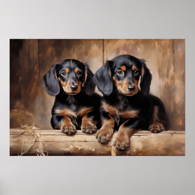 Poster Dachshund puppies (Frente)