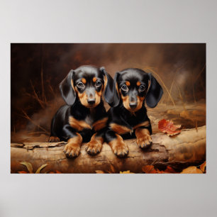 Poster Dachshund puppies