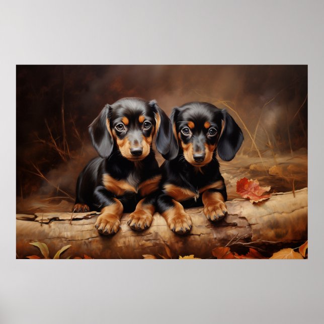 Poster Dachshund puppies (Frente)