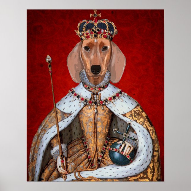 Póster Dachshund Queen (Frente)