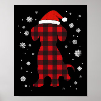 Poster Dachshund Santa Hat O Cachorro Ao Longo Do Natal