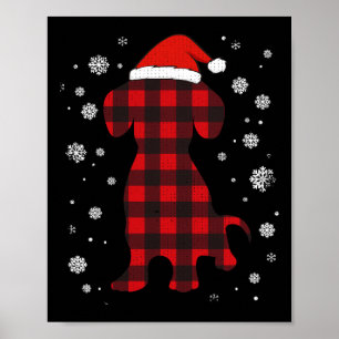 Poster Dachshund Santa Hat O Cachorro Ao Longo Do Natal