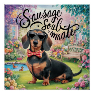 Póster Dachshund Sausage Soulmate