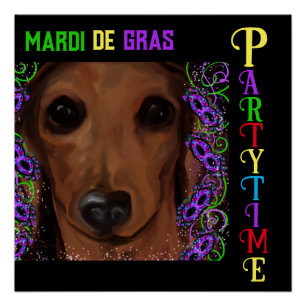 Póster Dachshund Vermelho