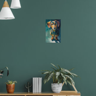 Poster Dachshund watercolor portrait