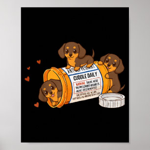 Poster Dachshund Weenie Engraçado Antidepressivo Mãe Pai