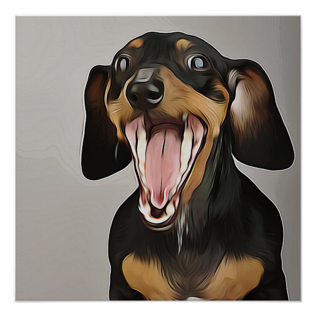 Póster Dachshund Yawning Dachshund Birthday Poster (Frente)