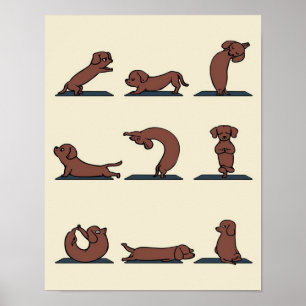 Poster Dachshund Yoga Oferta ideal para Mães