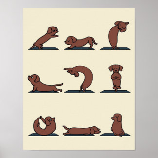 Poster Dachshund Yoga | Oferta ideal para Mães