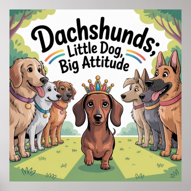 Poster Dachshunds Little Dog, Big Attitude (Frente)