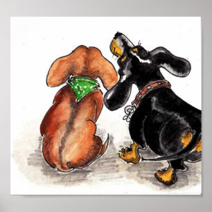 Poster dachshunds que olham…