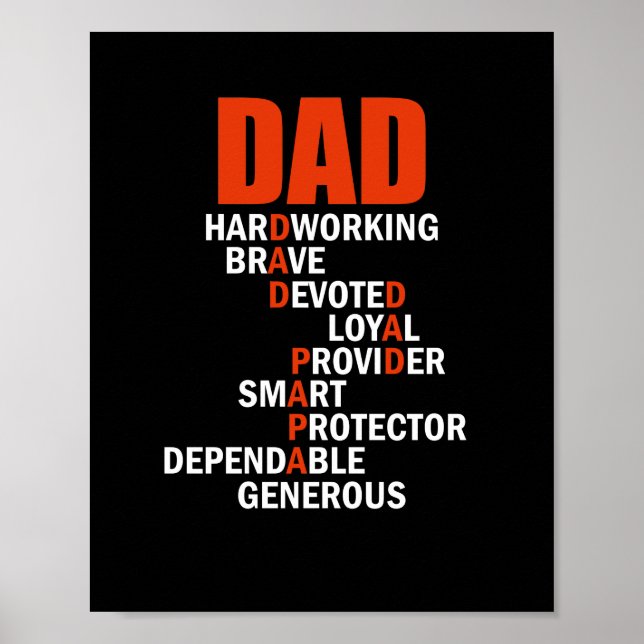 Poster Dad Crossword Puzzle Father's Day Love Word (Frente)