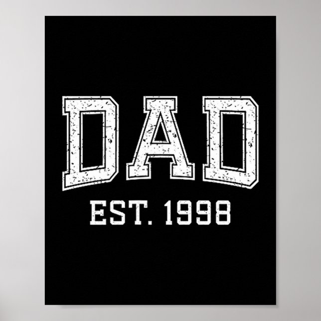 Poster Dad Est 1998 Dad D Fathers Day Ized  (Frente)
