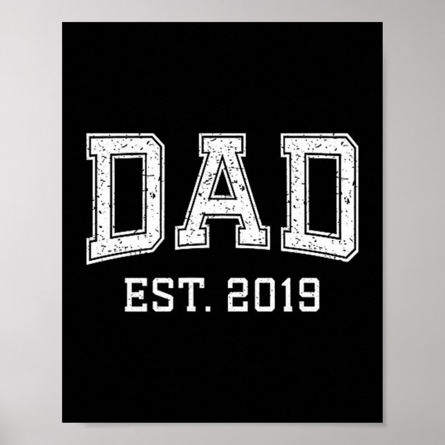 Poster Dad Est 2019 Dad D Fathers Day Ized  (Frente)