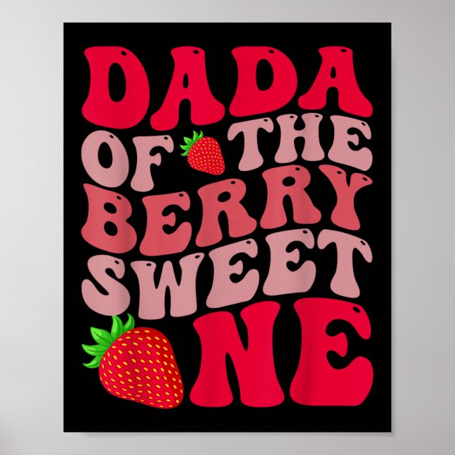 Poster Dada Do Primeiro Aniversário Da Garota Strawberr (Frente)