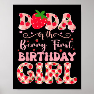 Poster Dada Do Primeiro Aniversário Da Garota Strawberr