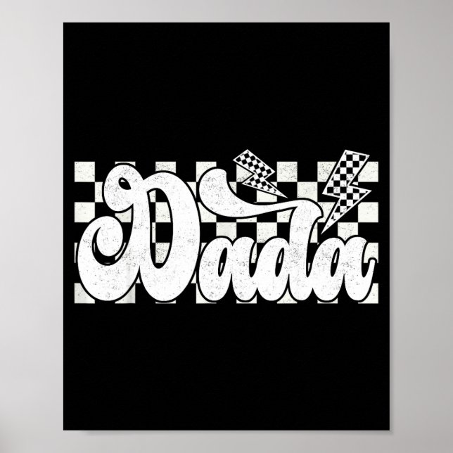 Poster Dada Lightning Checkered Father's Day Dad Grandpa  (Frente)