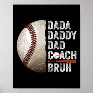 Poster Dada Pai De Pai Bruh Vintage Treinador De Baseball