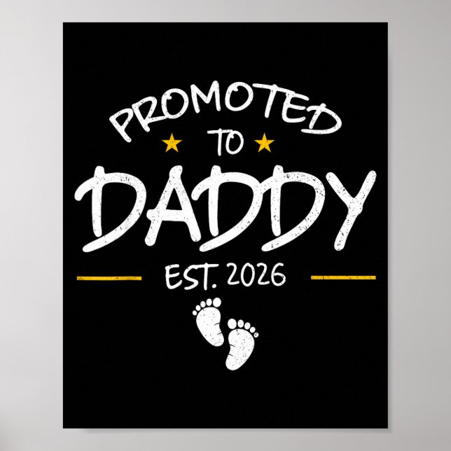 Poster Daddy Est 2026 Daddy To Be New Dad 2026 First Time (Frente)