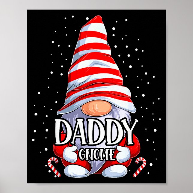 Poster Daddy Gnome Christmas Pajamas Matching Family Grou (Frente)