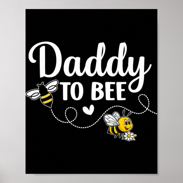 Poster Daddy To Bee Gender Reveal Pregnancy Announcement  (Frente)
