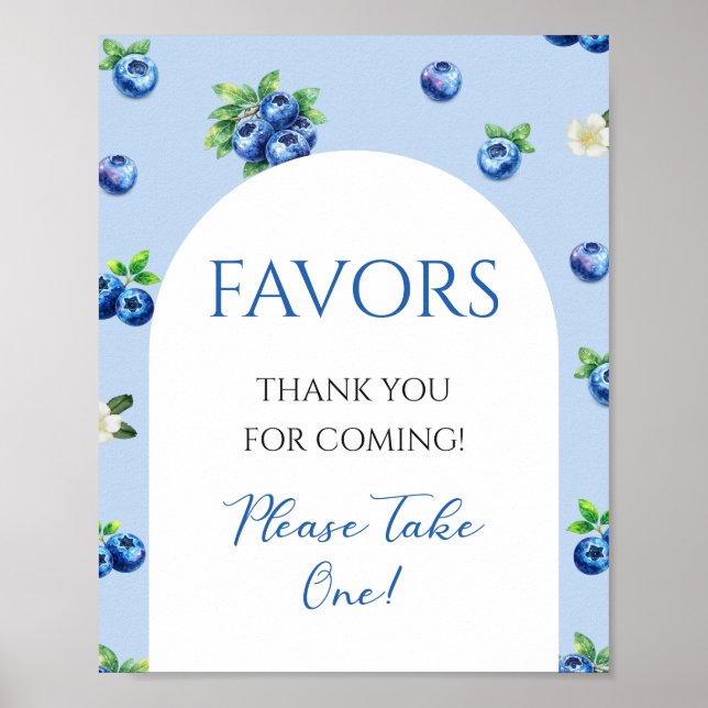 Poster Dádivas para Chá de Bebê com Mirtilo (Frente)