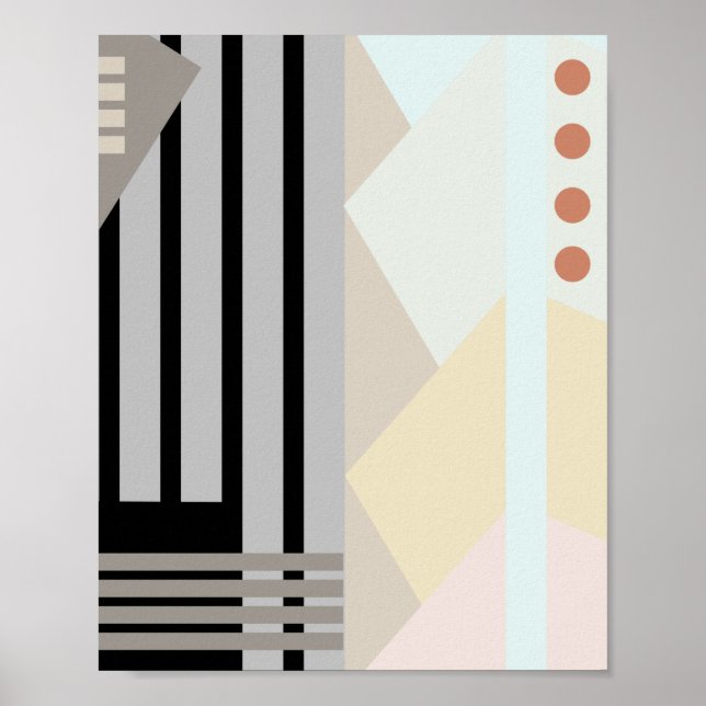 Poster Dados Geométricos Coloridos abstrato (Frente)