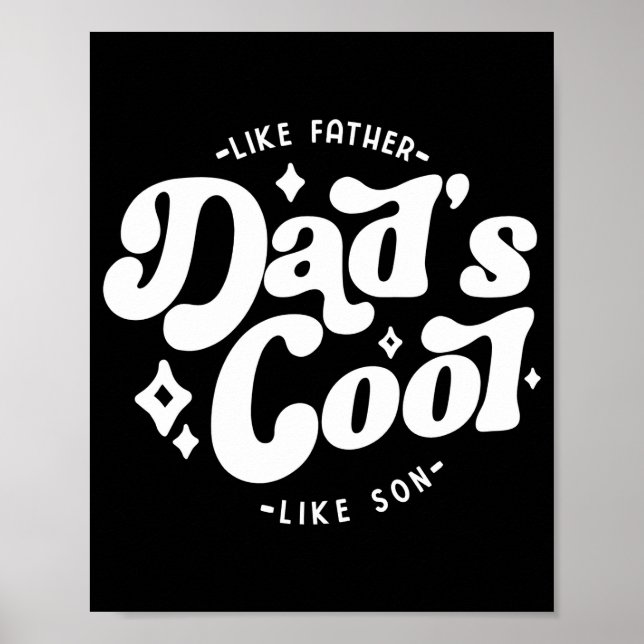 Poster Dads Cool Funny Dad Matches Sons Cooler  (Frente)