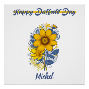 Póster Daffodil Day - Daffodil Cancer Awarting Flower