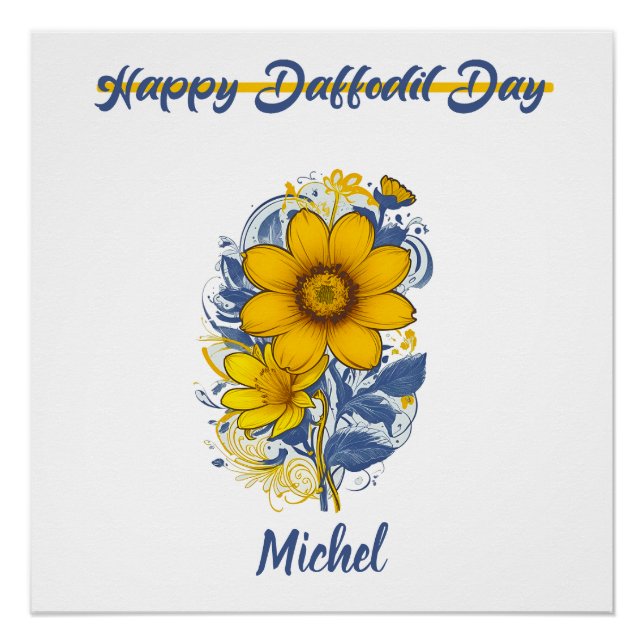 Póster Daffodil Day - Daffodil Cancer Awarting Flower (Frente)
