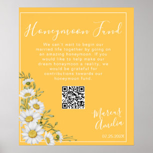 Poster Daffodil Yellow & White Daisies Honeymoon Fund