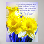 Póster Daffodils pop art com a citação de Desiderata, ama<br><div class="desc">Daffodils pop art com a citação de Desiderata,  Se você se comparar com os outros,  você pode se tornar vaidoso; para sempre,  haverá pessoas cada vez maiores e menores do que você. Ilustração de daffodils amarelos</div>