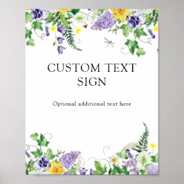 Poster Daffodils Russos e Sinal de Texto Personalizado de