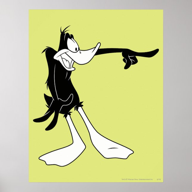 Póster DAFFY DUCK™ chocado e apontando (Frente)