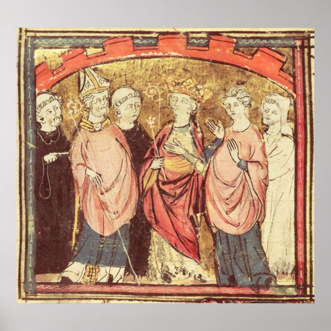 Póster Dagobert I , Rei de Franks a receber o Reino (Frente)