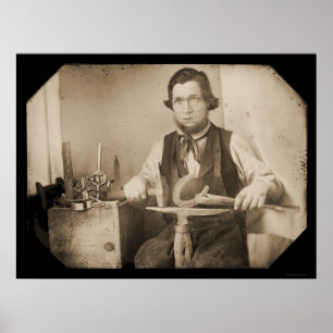 Póster Daguerreotype de trabalho 1846 do ferreiro