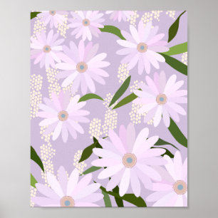 Poster Daisies Reproduzíveis 04 Flores Liláticas