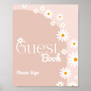 Poster Daisy bloom Boho Girl chá de fraldas livro de conv