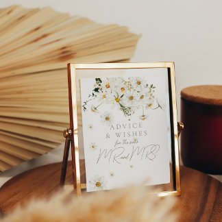 Poster Daisy Boho Wildflower Modern Bridal Game