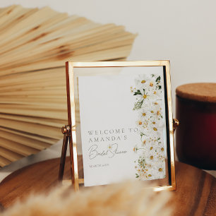 Poster Daisy Boho Wildflower Modern Bridal Welcome