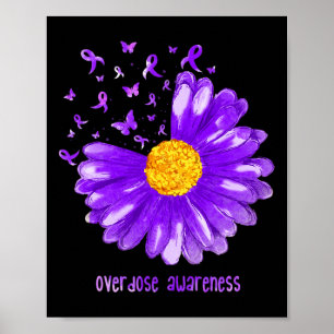 Poster Daisy Butterfly Roxo Sensibilização para a Sobredo